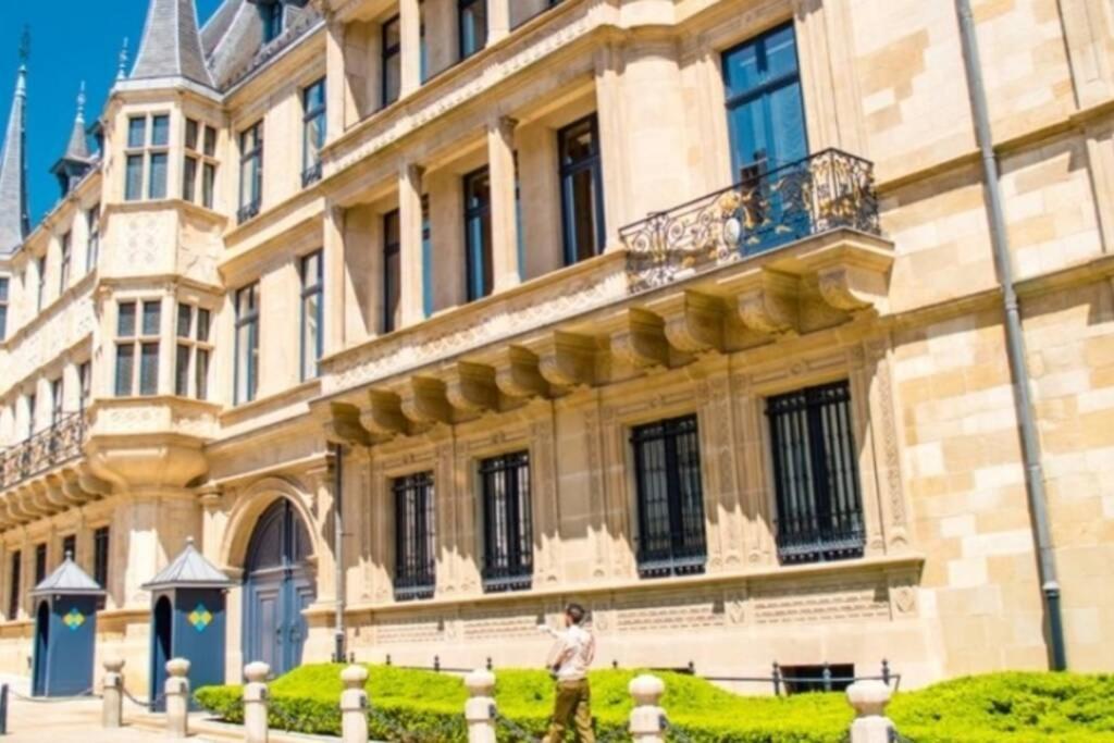 Large Family Retro Flat In City Center- Large Terrace & Garden View, Free Parking Luxemburg Exteriör bild